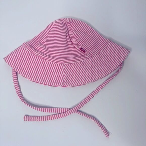 Zutano Pink White Stripe Baby Sun Hat Bonnet - Picture 1 of 4